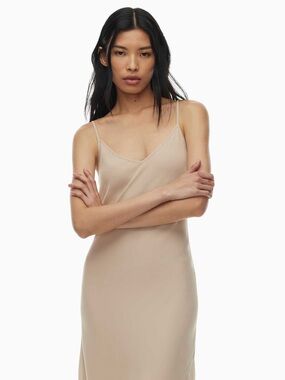 Wilfred Only Slip Maxi Dress in Olive Beige